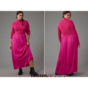 Anthropologie Pink Maxi Dress